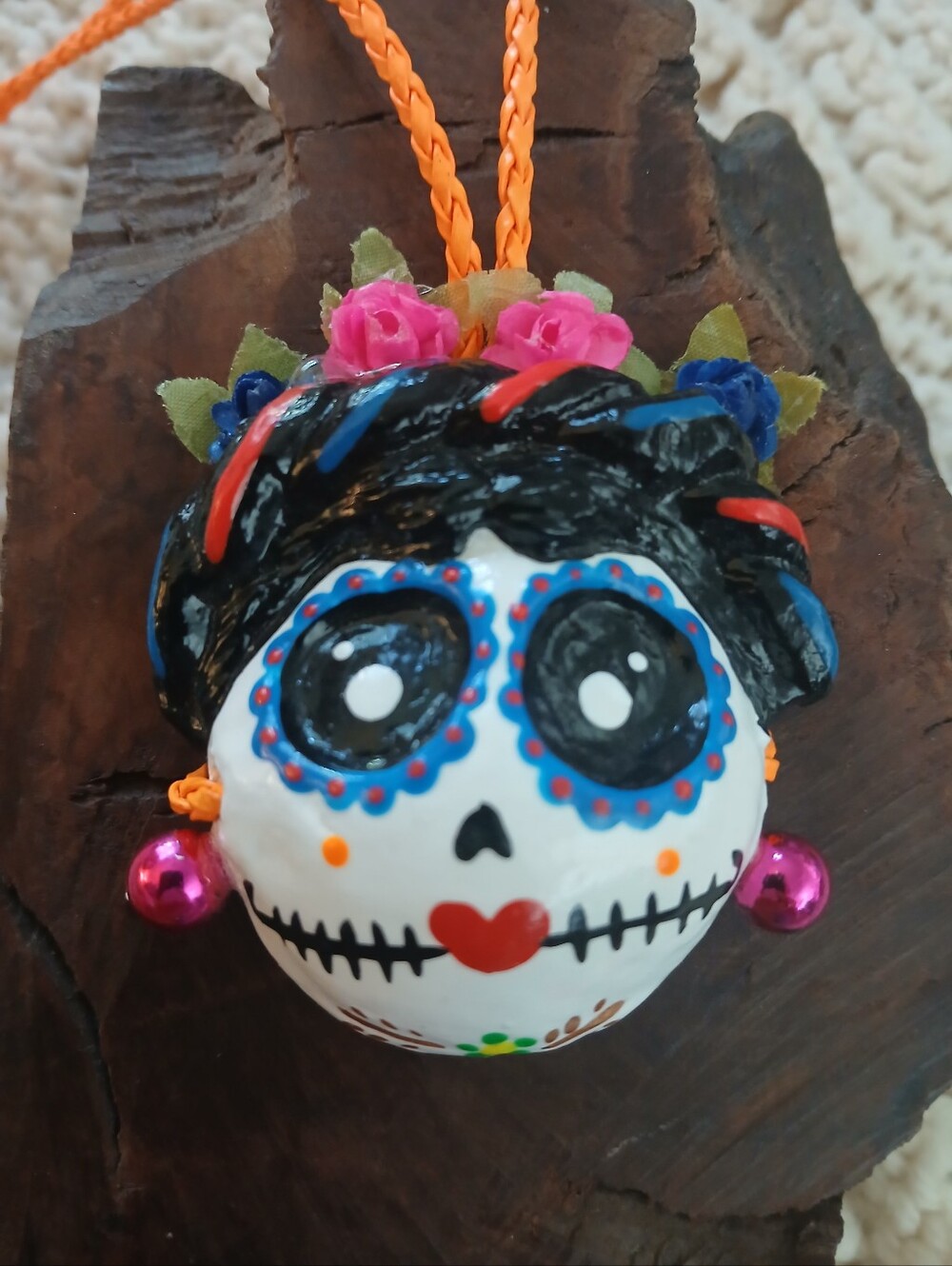 Handmade Day of the Dead necklace